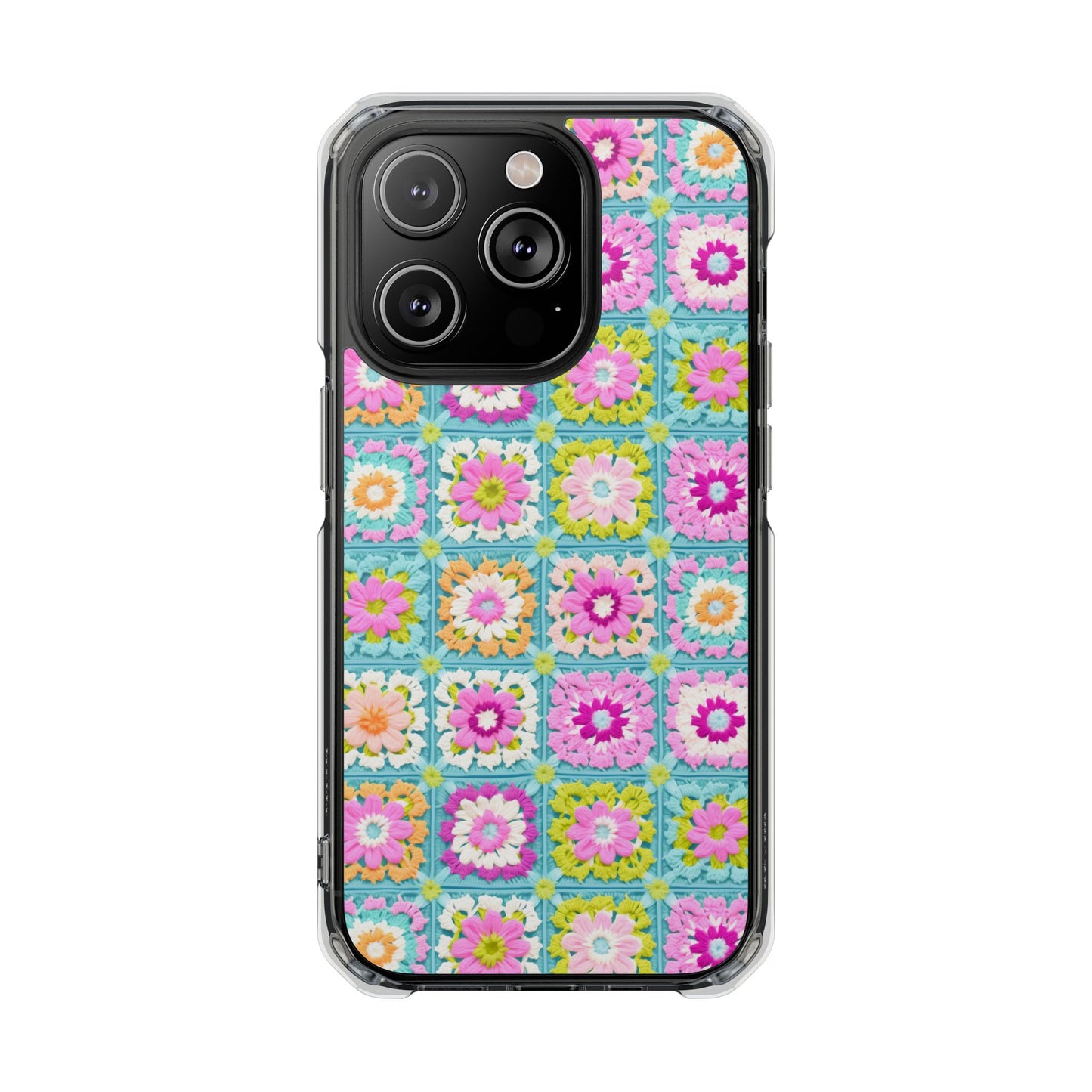 Granny Square Bright Color IPhone Mag Safe Case