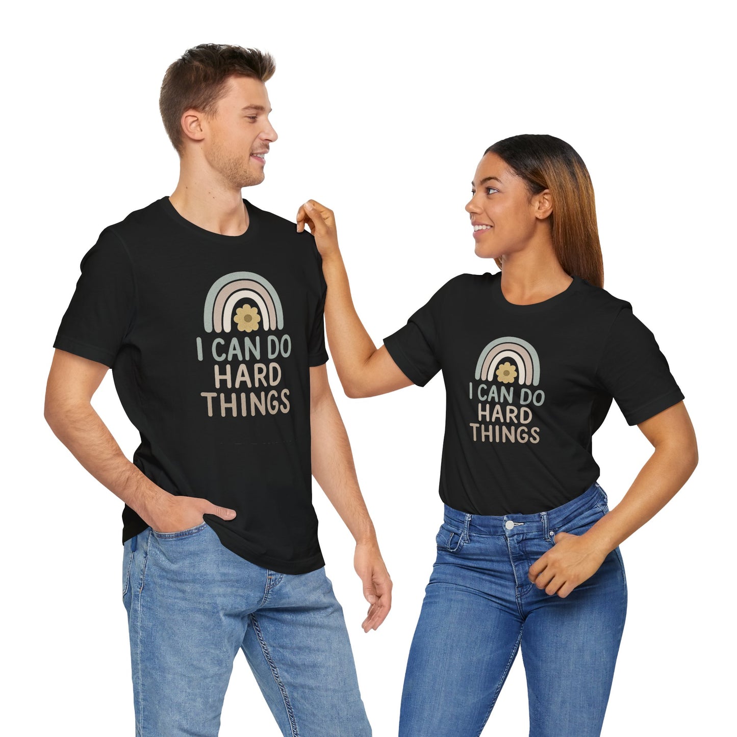 'I Can Do Hard Things' Rainbow Design - Bella Canvas T-Shirt