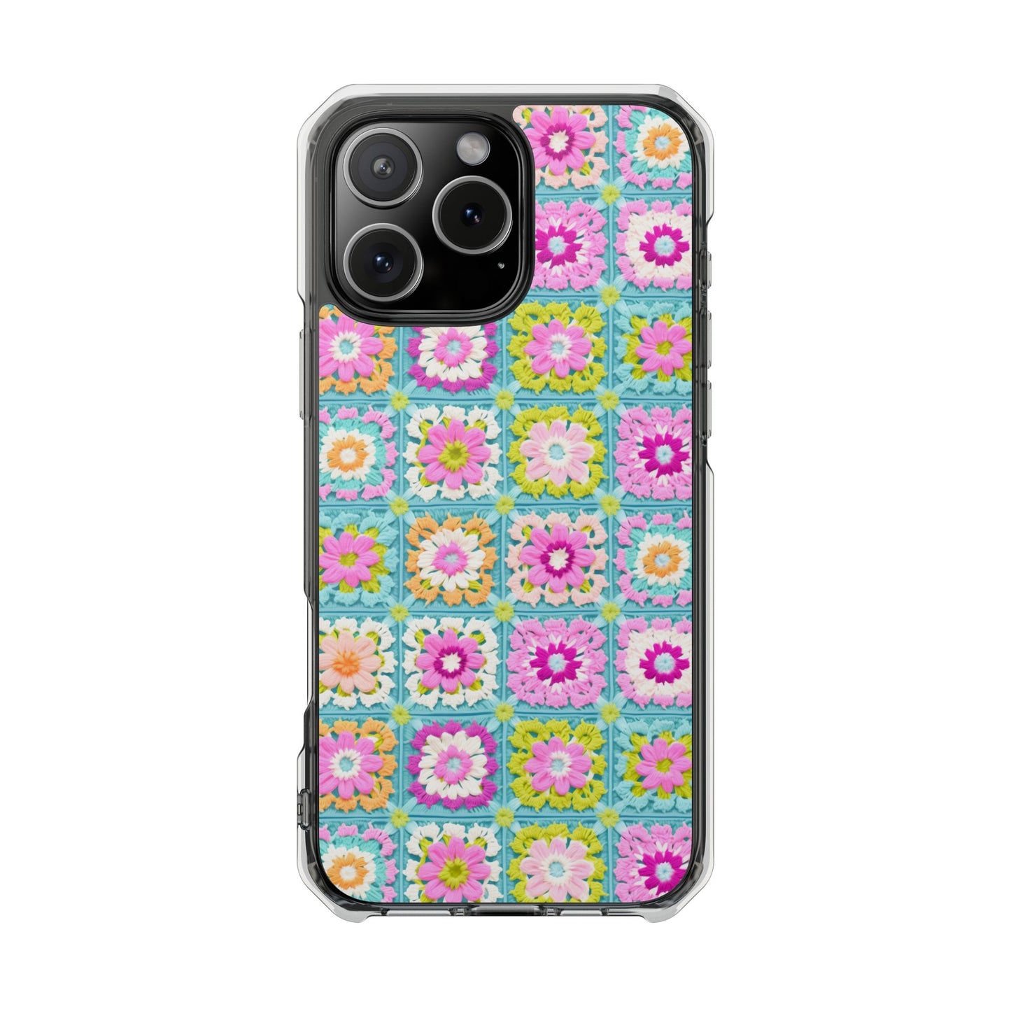 Granny Square Bright Color IPhone Mag Safe Case