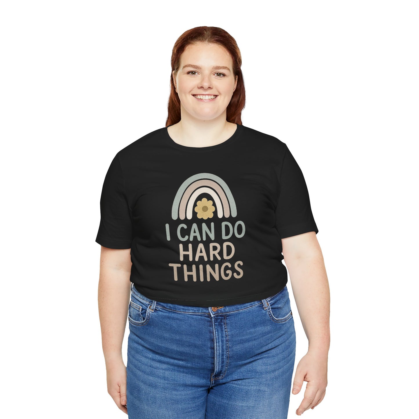 'I Can Do Hard Things' Rainbow Design - Bella Canvas T-Shirt