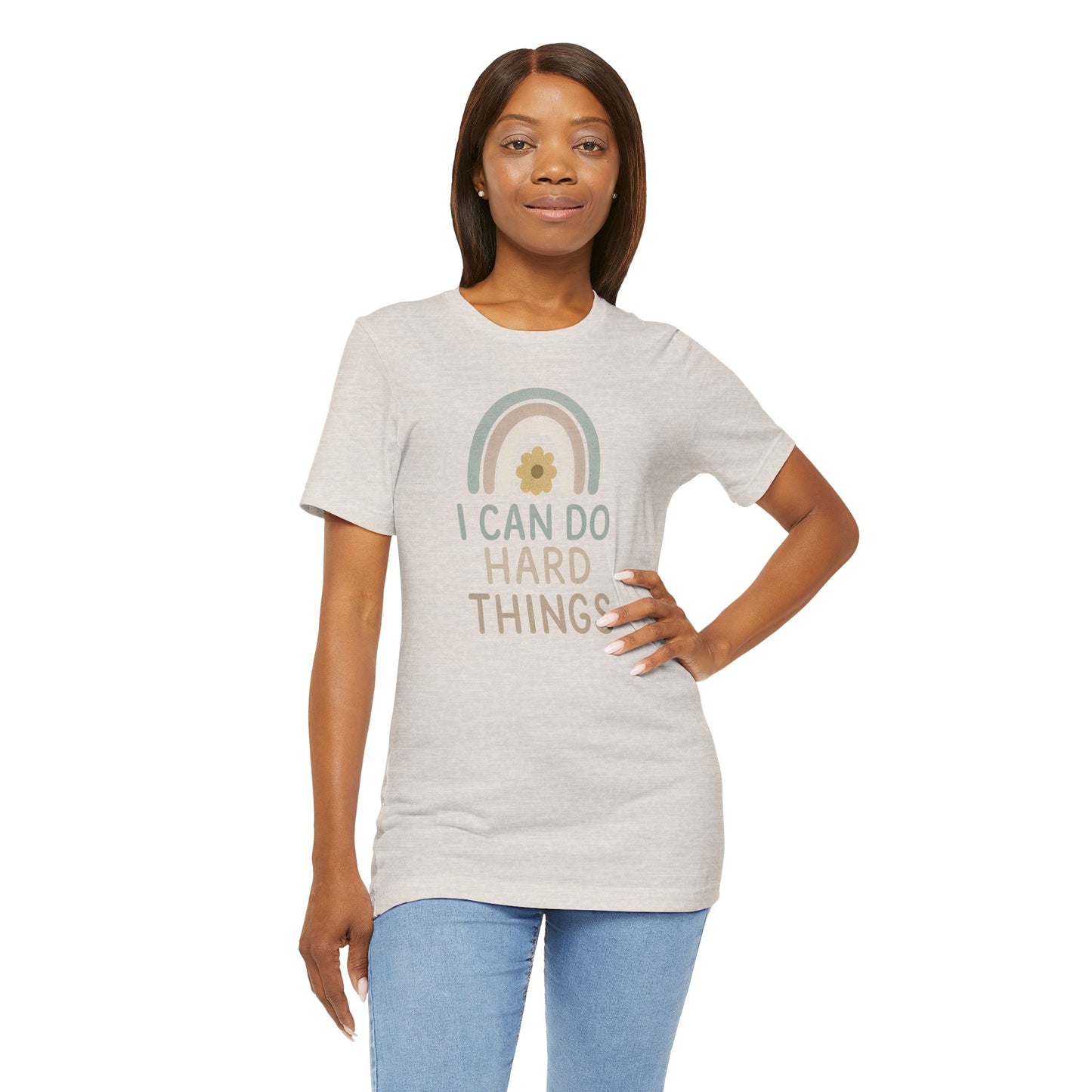 'I Can Do Hard Things' Rainbow Design - Bella Canvas T-Shirt
