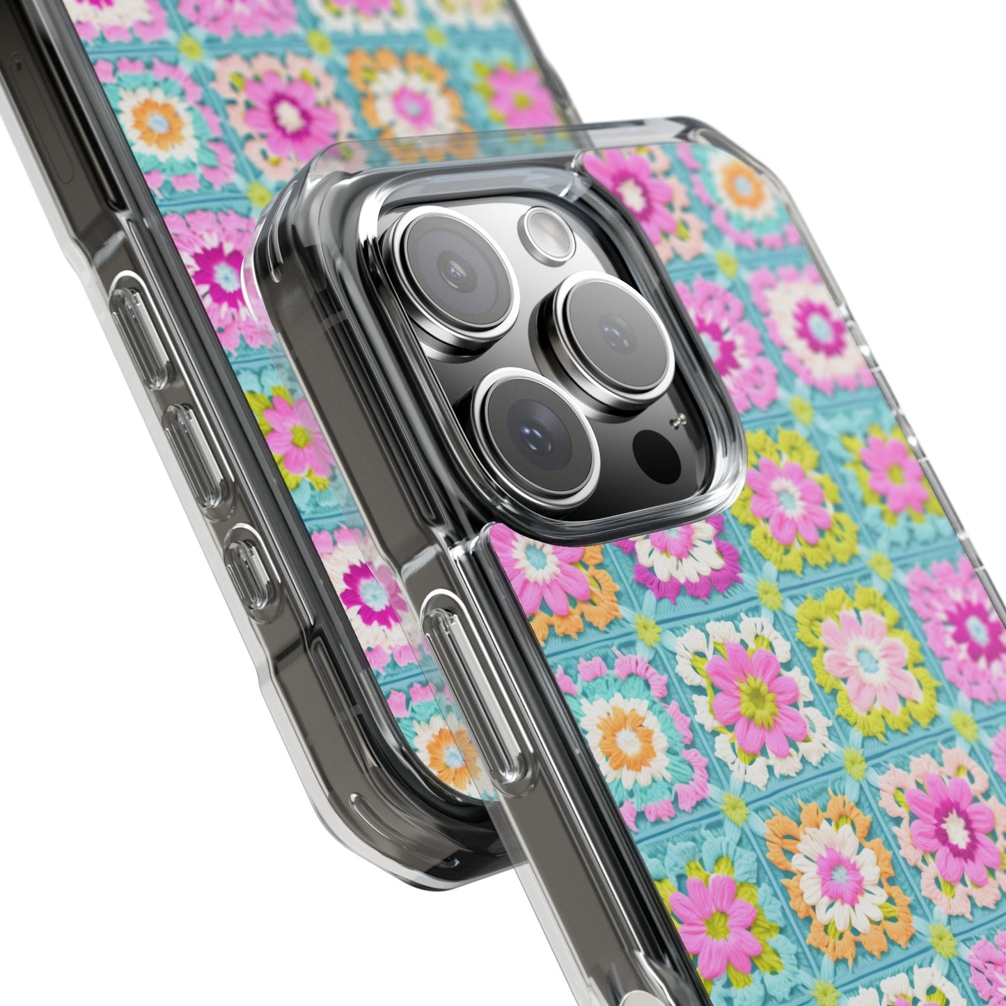Granny Square Bright Color IPhone Mag Safe Case