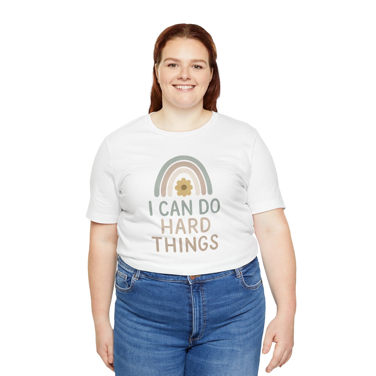 'I Can Do Hard Things' Rainbow Design - Bella Canvas T-Shirt