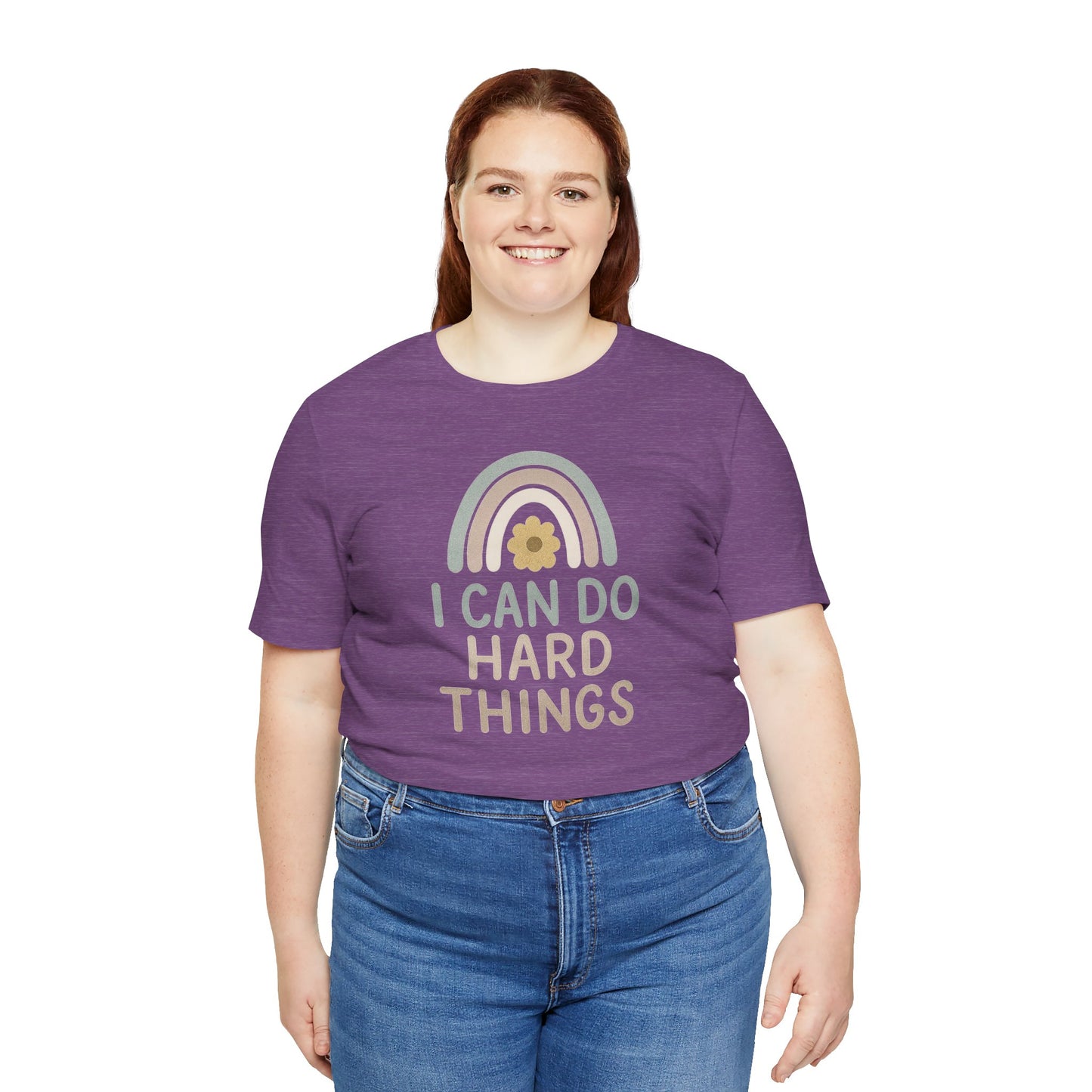 'I Can Do Hard Things' Rainbow Design - Bella Canvas T-Shirt