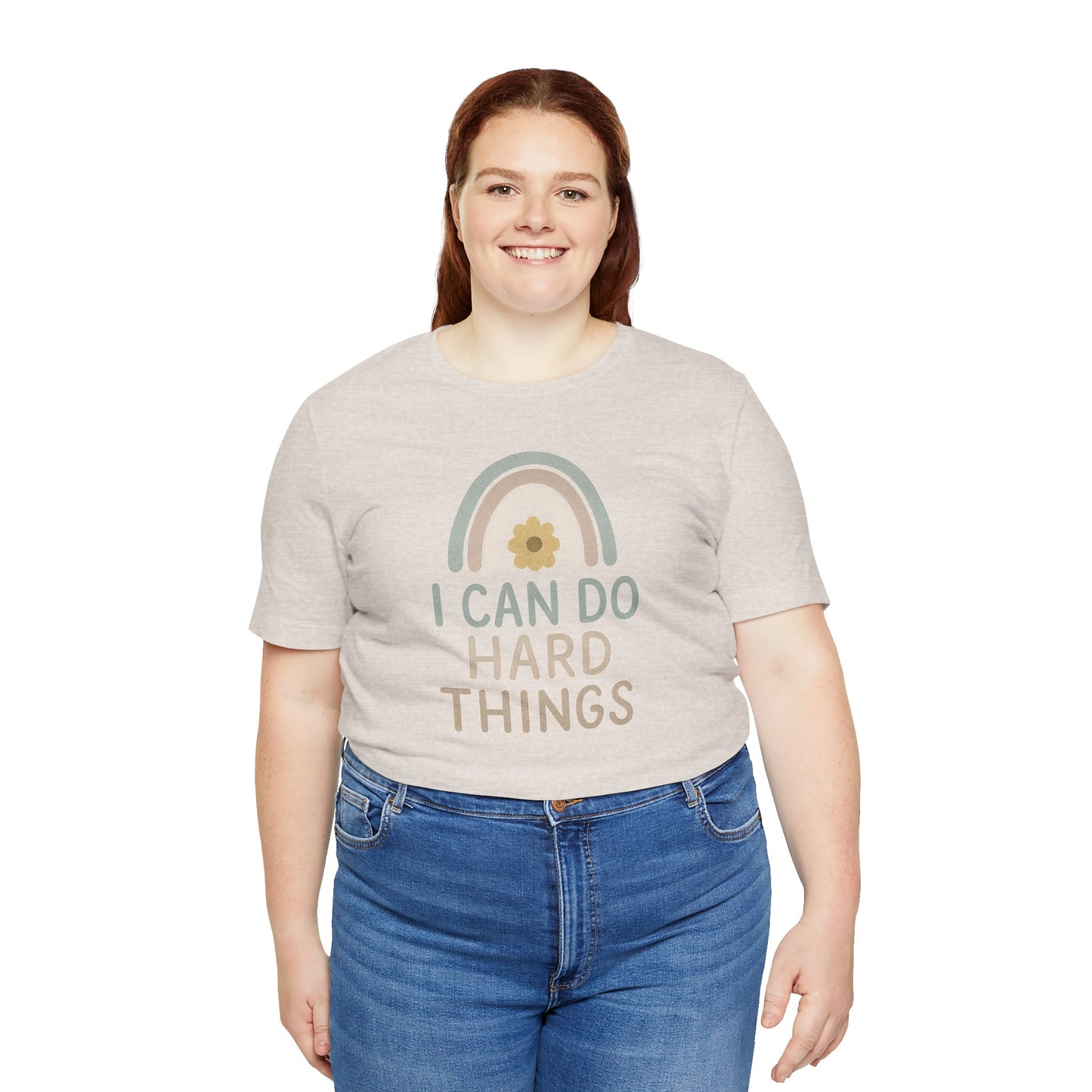 'I Can Do Hard Things' Rainbow Design - Bella Canvas T-Shirt