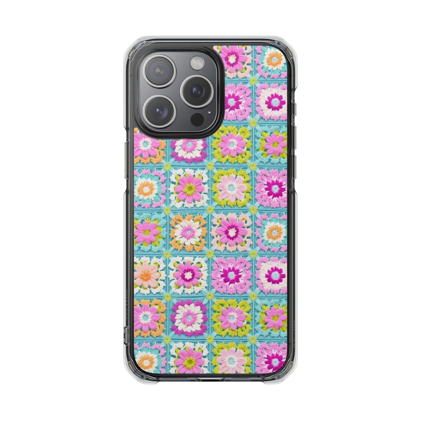 Granny Square Bright Color IPhone Mag Safe Case
