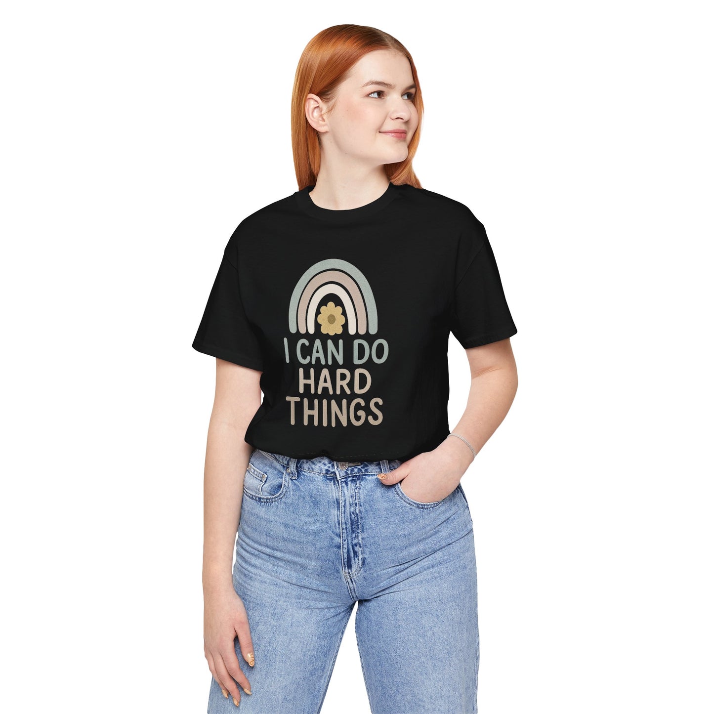 'I Can Do Hard Things' Rainbow Design - Bella Canvas T-Shirt