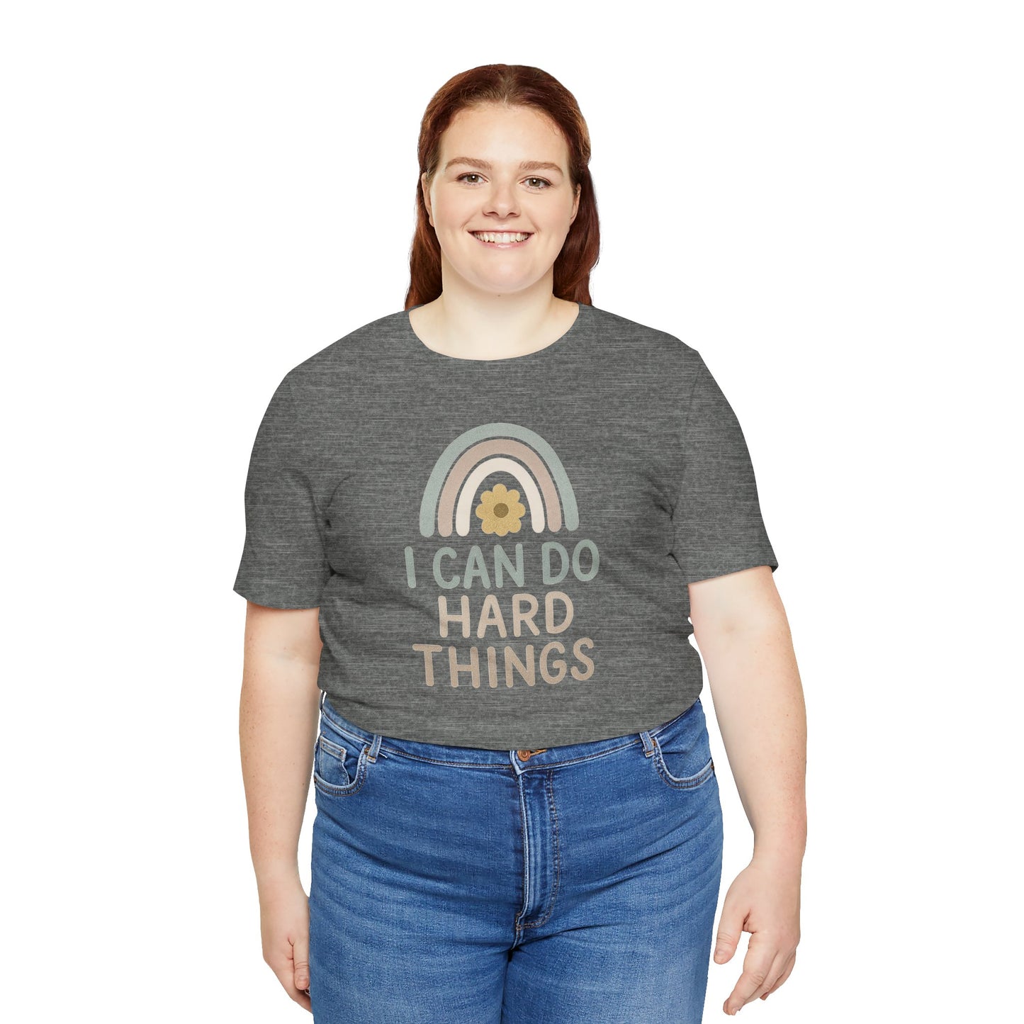 'I Can Do Hard Things' Rainbow Design - Bella Canvas T-Shirt