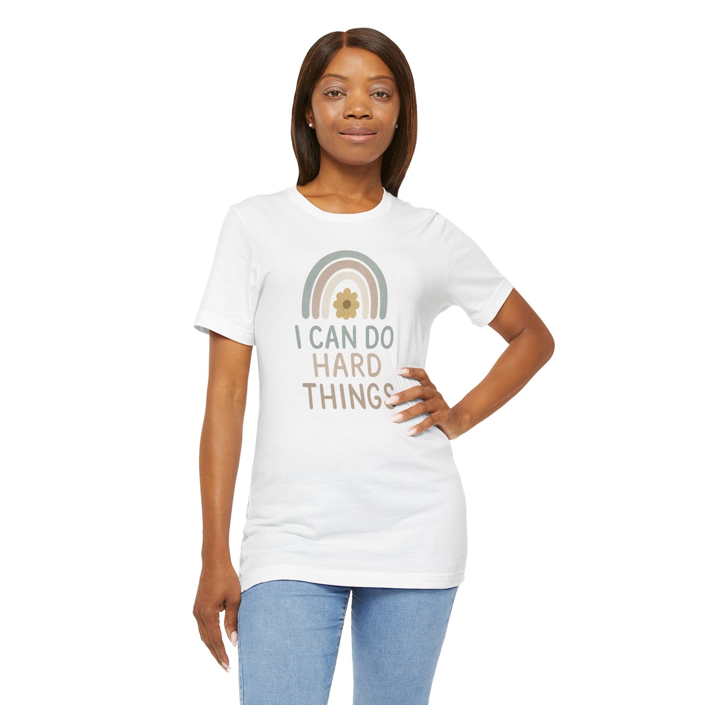 'I Can Do Hard Things' Rainbow Design - Bella Canvas T-Shirt