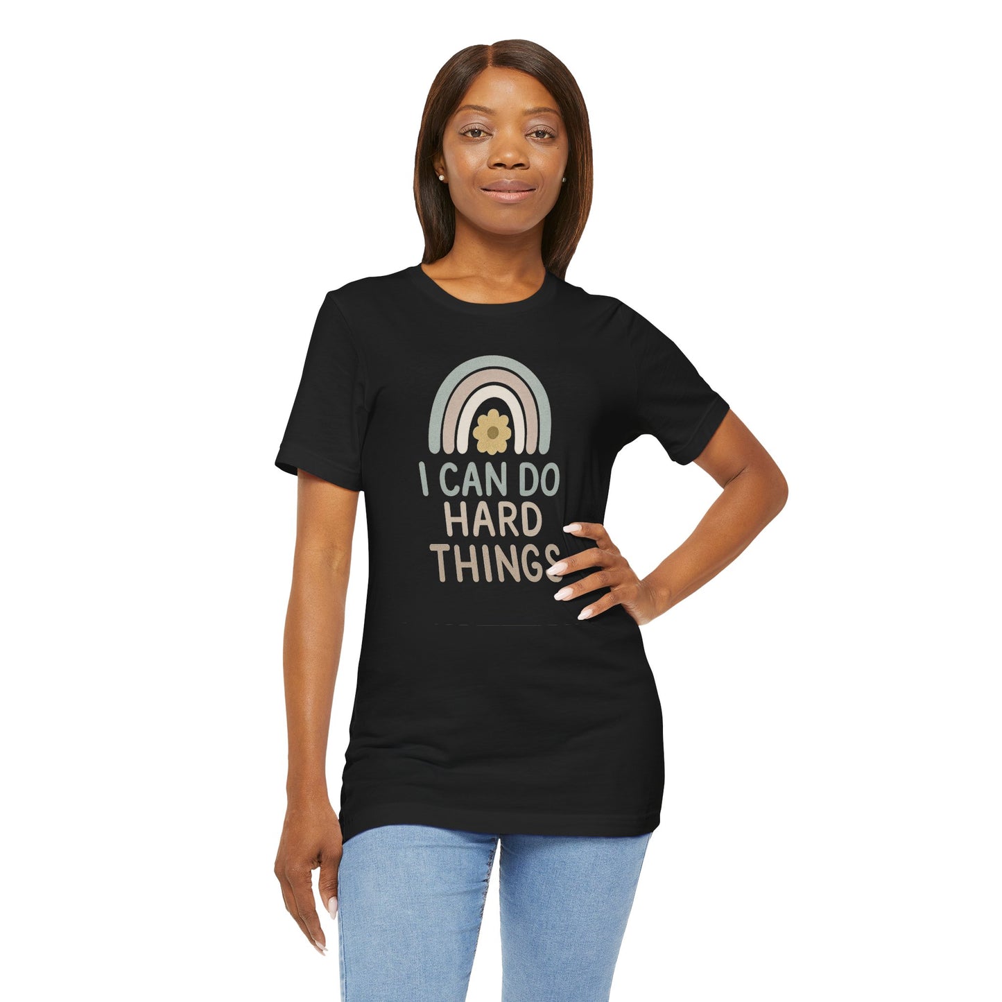 'I Can Do Hard Things' Rainbow Design - Bella Canvas T-Shirt