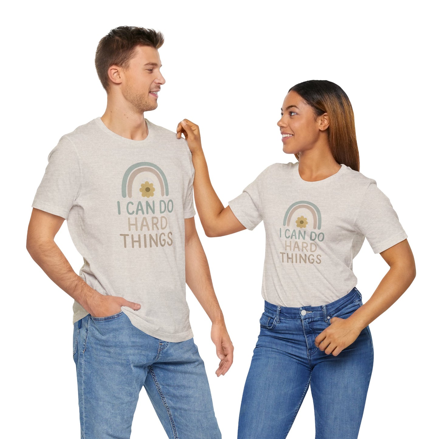 'I Can Do Hard Things' Rainbow Design - Bella Canvas T-Shirt