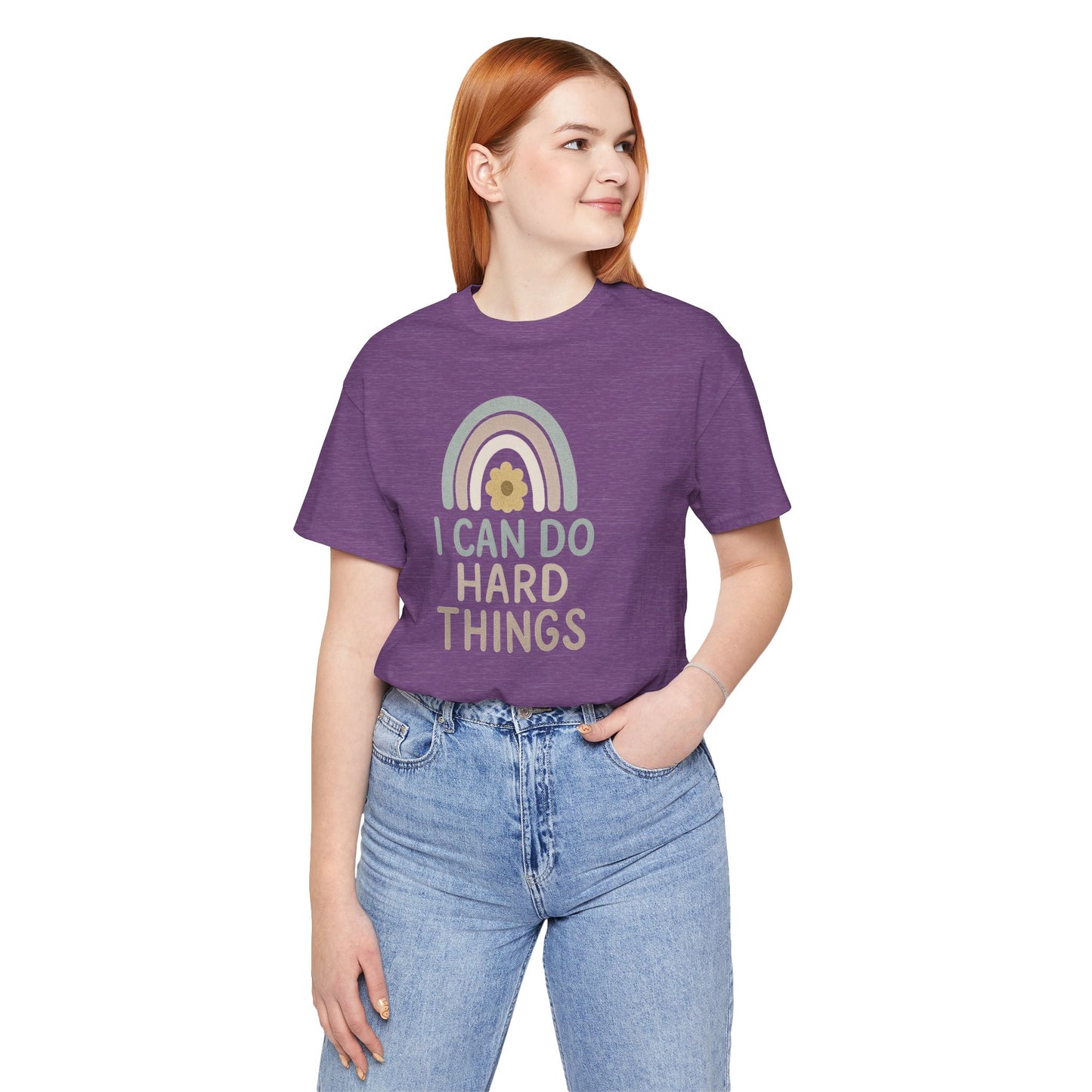 'I Can Do Hard Things' Rainbow Design - Bella Canvas T-Shirt