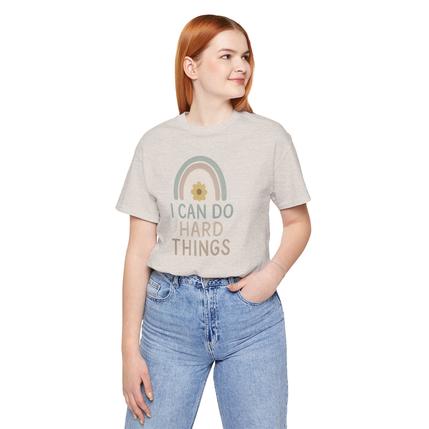 'I Can Do Hard Things' Rainbow Design - Bella Canvas T-Shirt