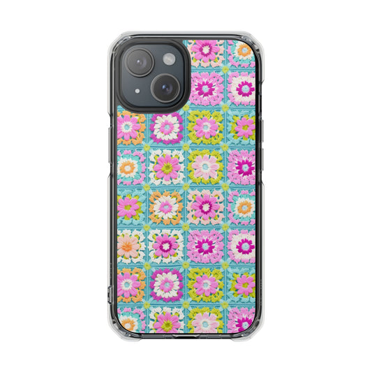 Granny Square Bright Color IPhone Mag Safe Case
