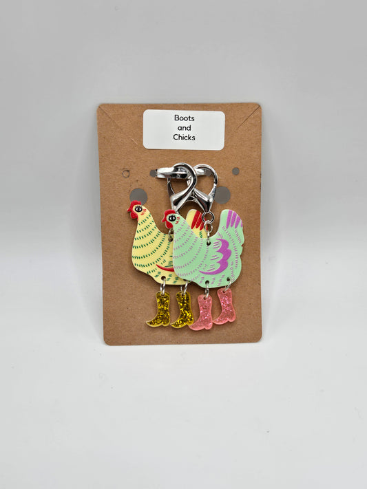 Boots And Chicks - Stitch Markers
